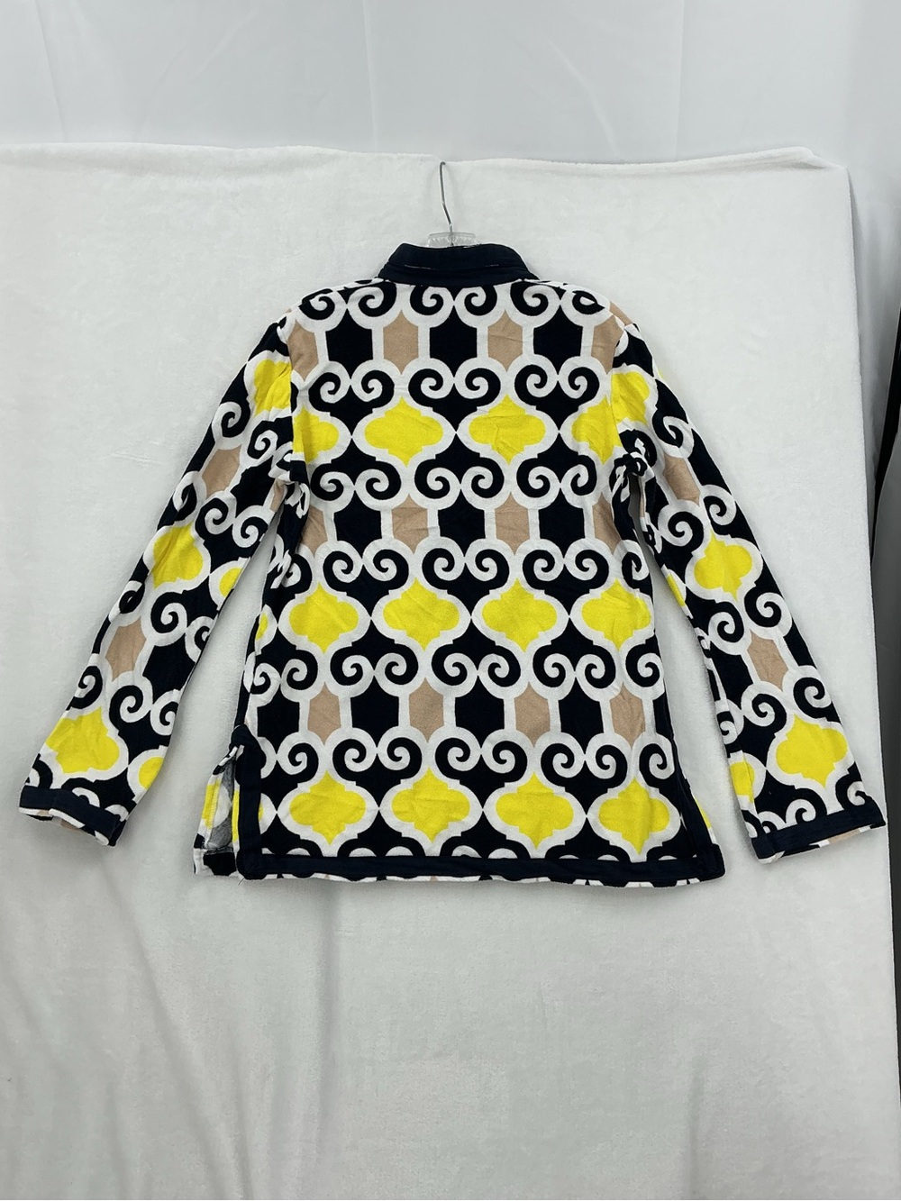 Tory Burch Navy, Yellow & Cream Printed Tunic Top 1035 - Picture 5 of 5